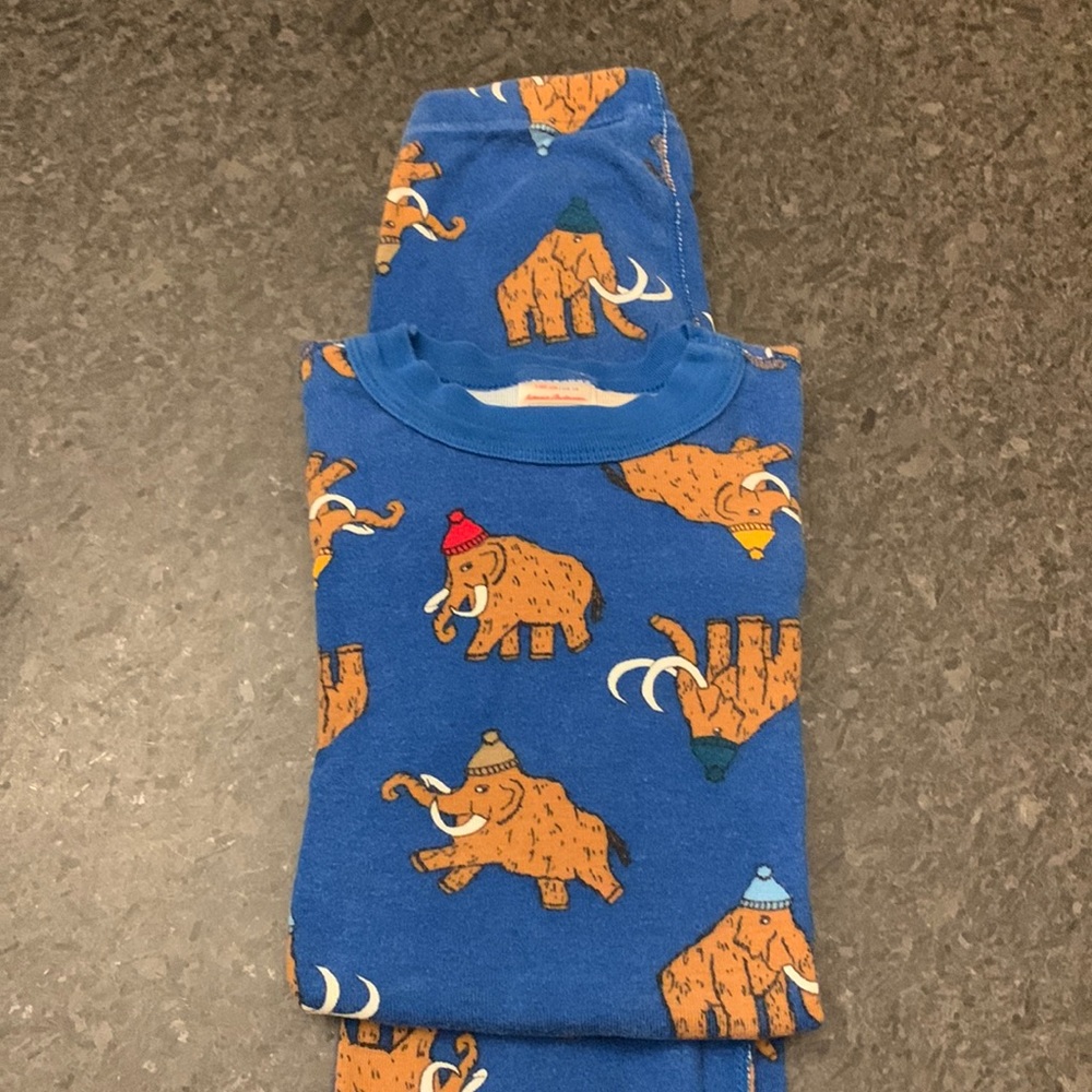 Hanna Andersson Wooly Mammoth PJ Set Size 10